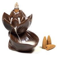 Backflow Wierook Houder Waterval Lotushand Keramiek (8.5 cm)