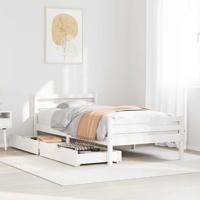 Bedframe zonder matras massief grenenhout wit 140x200 cm