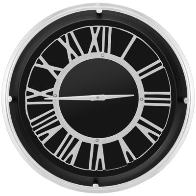 45 cm Stille Wandklok Zilveren Frame Zilveren Romeinse Cijfers Glazen Kap Grote Moderne Decoratieve Wandklok voor Thuis Kantoor