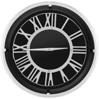 45 cm Stille Wandklok Zilveren Frame Zilveren Romeinse Cijfers Glazen Kap Grote Moderne Decoratieve Wandklok voor Thuis Kantoor