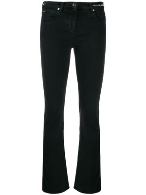 Valentino Garavani jean slim à détail de slogan - Noir