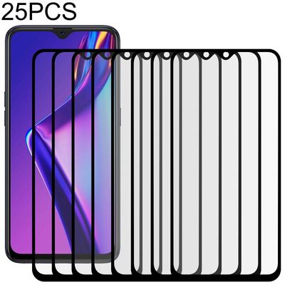 Voor OPPO A12 25 PCS Full Glue Full Screen Tempered Glass Film