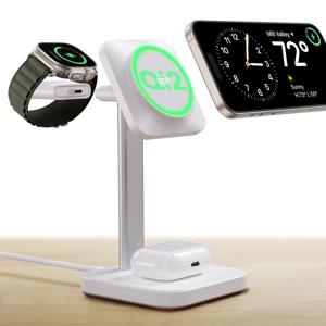 Qi2 3-in-1 Watch Wireless Charging Set (HaloLock) White