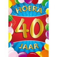 Verjaardag deurposter - 40 jaar - multi - 59 x 84 cm - leeftijd feestartikelen Verjaardag deurposter - 40 jaar - multi - 59 x 84 cm - leeftijd feestartikelen