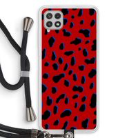 Red Leopard: Samsung Galaxy A22 4G Transparant Hoesje met koord