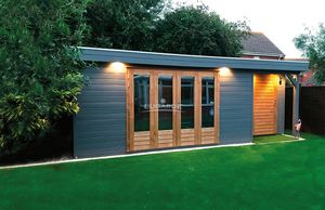 Lugarde Tuinhuis PR52 660x300 cm - 44 mm- Plat dak- Hout- Lugarde