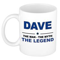 Dave cadeau mok - man myth legend - naam koffiemok - 300 ml - collega - vaderdag