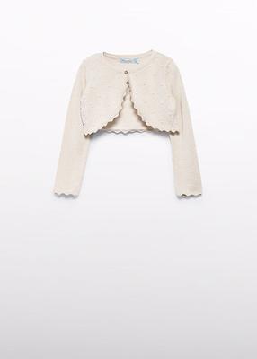Abel & Lula Zomer vest gebreid meisjes - natural wit