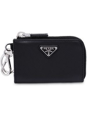 Prada pochette à détail de mousqueton - Noir