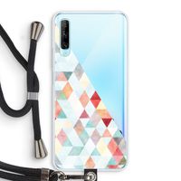 Gekleurde driehoekjes pastel: Huawei P Smart Pro Transparant Hoesje met koord