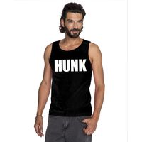 Hunk tekst singlet shirt/ tanktop zwart heren