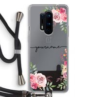 Rozen: OnePlus 8 Pro Transparant Hoesje met koord