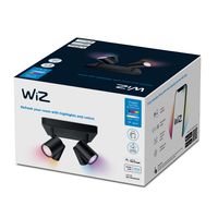 Philips Lighting 8719514554573 IMAGEO WiZ Spots 4x5W B 22-65K RGB SQ LED-plafondlamp LED 20 W Zwart - thumbnail