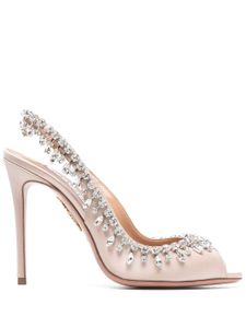 Aquazzura sandales Temptation 105 mm à ornements en cristal - Rose