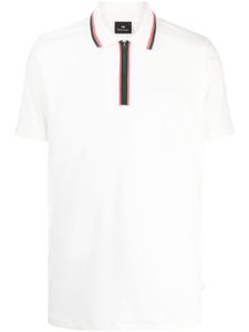 PS Paul Smith polo en coton à fermeture zippée - Blanc