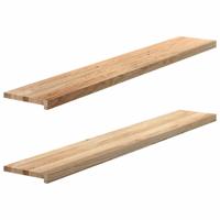 VidaXL Vensterbanken 2 st onbehandeld 160x30x2 cm massief eikenhout