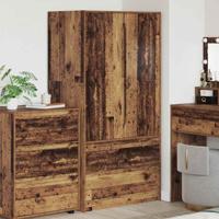 Badkamerkast met lade Oud Hout 79,5 x 49 x 156 cm Bewerkt hout