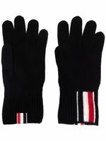 Thom Browne gants en laine à rayures RWB - 001 BLACK