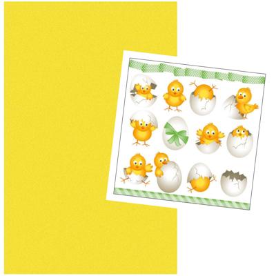 Pasen tafel dekken decoratie set - geel tafelkleed 138 x 220 cm - en 20x paas thema servetten