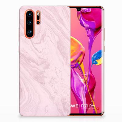 Huawei P30 Pro | TPU | Siliconen hoesje | Marble Pink - Origineel Cadeau Vriendin