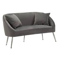 Mauro Ferretti Silvery Sofa 2 plaatsen in metaal en fluweel