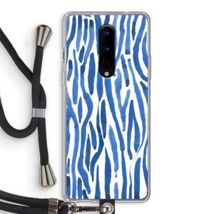 Blauwe nerven: OnePlus 8 Transparant Hoesje met koord
