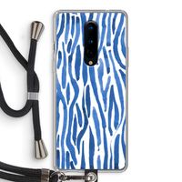 Blauwe nerven: OnePlus 8 Transparant Hoesje met koord