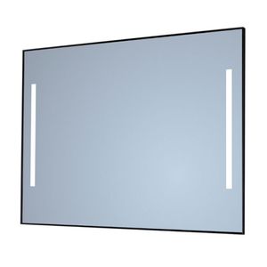 Spiegel Sanicare Q-Mirrors 75x70 cm Rechthoek Met Links & Rechts LED Cold White, Omlijsting Chroom incl. ophangmateriaal Met Afstandsbediening