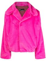 STYLAND spread-collar faux-fur jacket - Rose