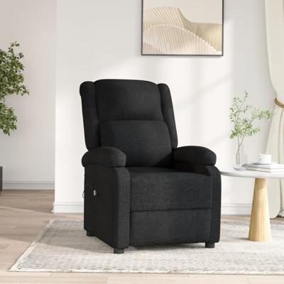 Fauteuil verstelbaar elektrisch stof zwart