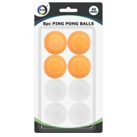 8x stuks Tafeltennis pingpong balletjes wit en oranje 40 mm/4 cm   - - thumbnail