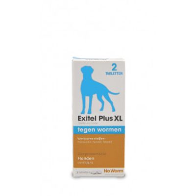 No Worm Exitel Plus XL voor honden vanaf 17,5 kg 2 tabletten