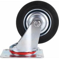 Benson Zwenkwieltje - 4x - rubber zwart - 100 mm - draagkracht 70 kg
