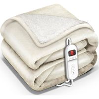 Sinnlein- Elektrische deken met automatische uitschakeling, beige, 180x130 cm, warmtedeken met 9 temperatuurniveaus,... - thumbnail