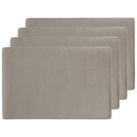 Zeller placemats lederlook - 10x - 45 x 30 cm - taupe - vegan leer - tafel onderleggers