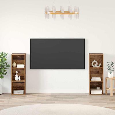 Tv-meubelset 2 pcs Oud hout 107 x 35 x 37 cm Bewerkt hout
