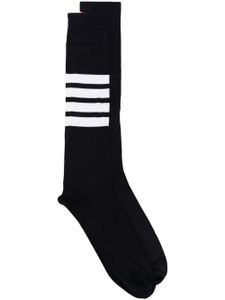 Thom Browne Over The Calf Socks With White 4-Bar Stripe In Lightweight Cotton - Bleu