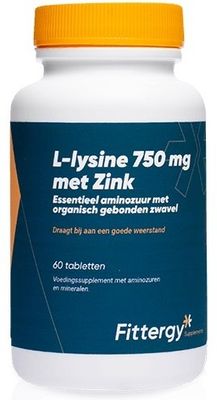 Fittergy L-lysine 750mg Met Zink Tabletten