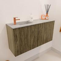 Toiletmeubel Mondiaz Joya Dlux | 80 cm | Meubelkleur Dusk | Faye wastafel Glace Wasbak Links | 1 kraangat