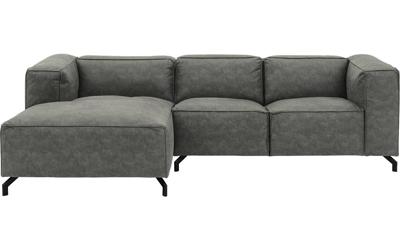 Goossens Bank Calvin grijs, micro leer, 2-zits, modern design