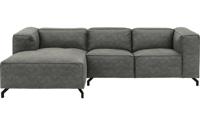 Goossens Bank Calvin grijs, micro leer, 2-zits, modern design