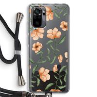Peachy flowers: Xiaomi Redmi Note 10 Pro Transparant Hoesje met koord