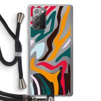 Colored Zebra: Samsung Galaxy Note 20 / Note 20 5G Transparant Hoesje met koord