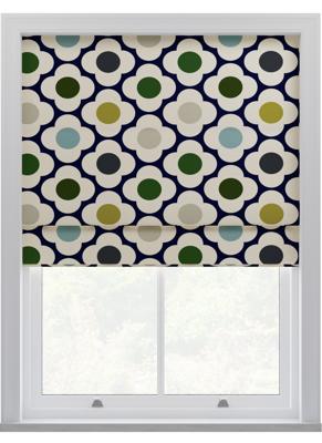 Orla Kiely - Vouwgordijnen - Vlek Bloem Blauw Multi