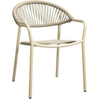 Leen Bakker - Terrasstoel Palamos - Naturel/zand - Metaal/Kunststof - Beige - 62x57x78 Cm