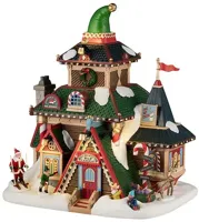Lemax elwood&apos;s elf lodge verlicht kersthuisje Santa&apos;s Wonderland 2025