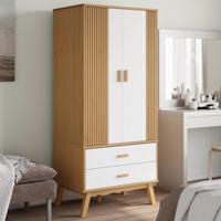 Kledingkast OLDEN 76,5x53x172 cm grenenhout wit en bruin