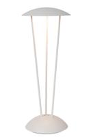 Lucide RENEE - Oplaadbare Tafellamp Binnen/Buiten - Accu/Batterij - Ø 12,3 cm - LED Dim to warm - 1x2,2W 2700K/3000K - IP54 - Met draadloos oplaadstation - Wit
