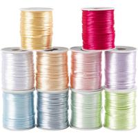 Creativ Company Satijnkoord, dikte 2 mm, pastelkleuren, 10x50 m/ 1 doos