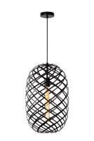 Lucide WOLFRAM - Hanglamp - Ø 32 cm - 1xE27 - Zwart